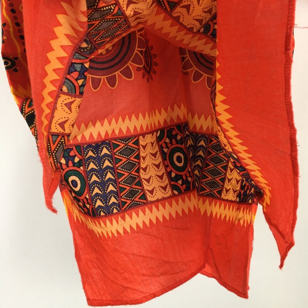 SPIRIT HALLOWEEN Dashiki Tribal Caftan SHIRT HIPPIE ETHNIC ORANGE Men Sz L/XL - Picture 7 of 16